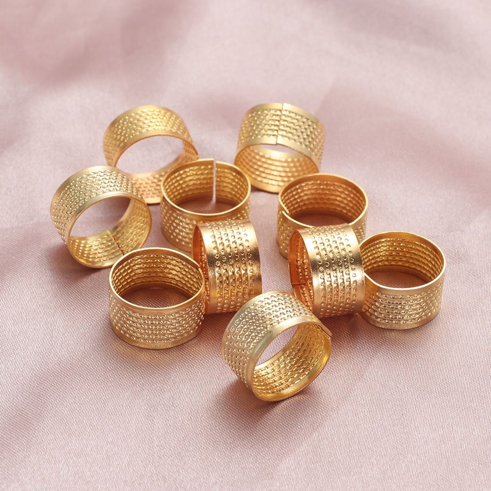 Sewing Thimble Metal - إكسسوارات خياطة، خاتم إصبع معدني ذهبي