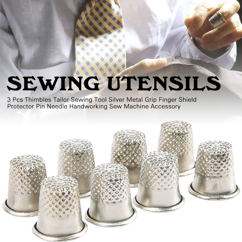 Sewing Thimble Metal - 3 قطعة كشتبان المعادن الخياطة الكشتبانات
