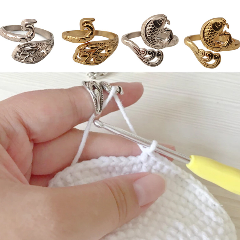 Sewing Thimble Metal - حلقة الحياكة حلقة الكروشيه أداة قابل