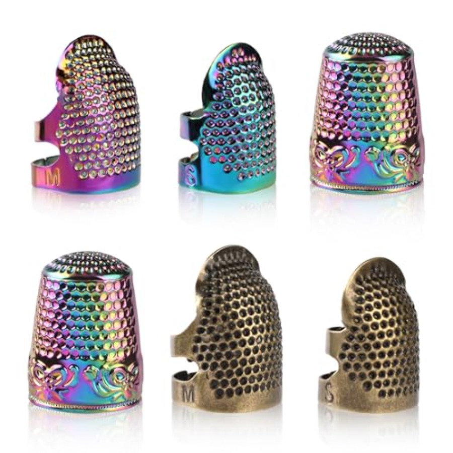 Sewing Thimble Metal - قفازات خياطة يدوية، 6 قطع من