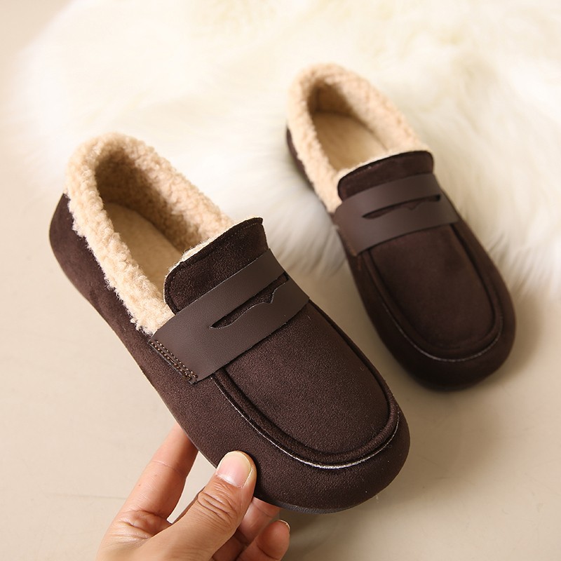 Sewing Fleece - أحذية نسائية دافئة بنعل ناعم من