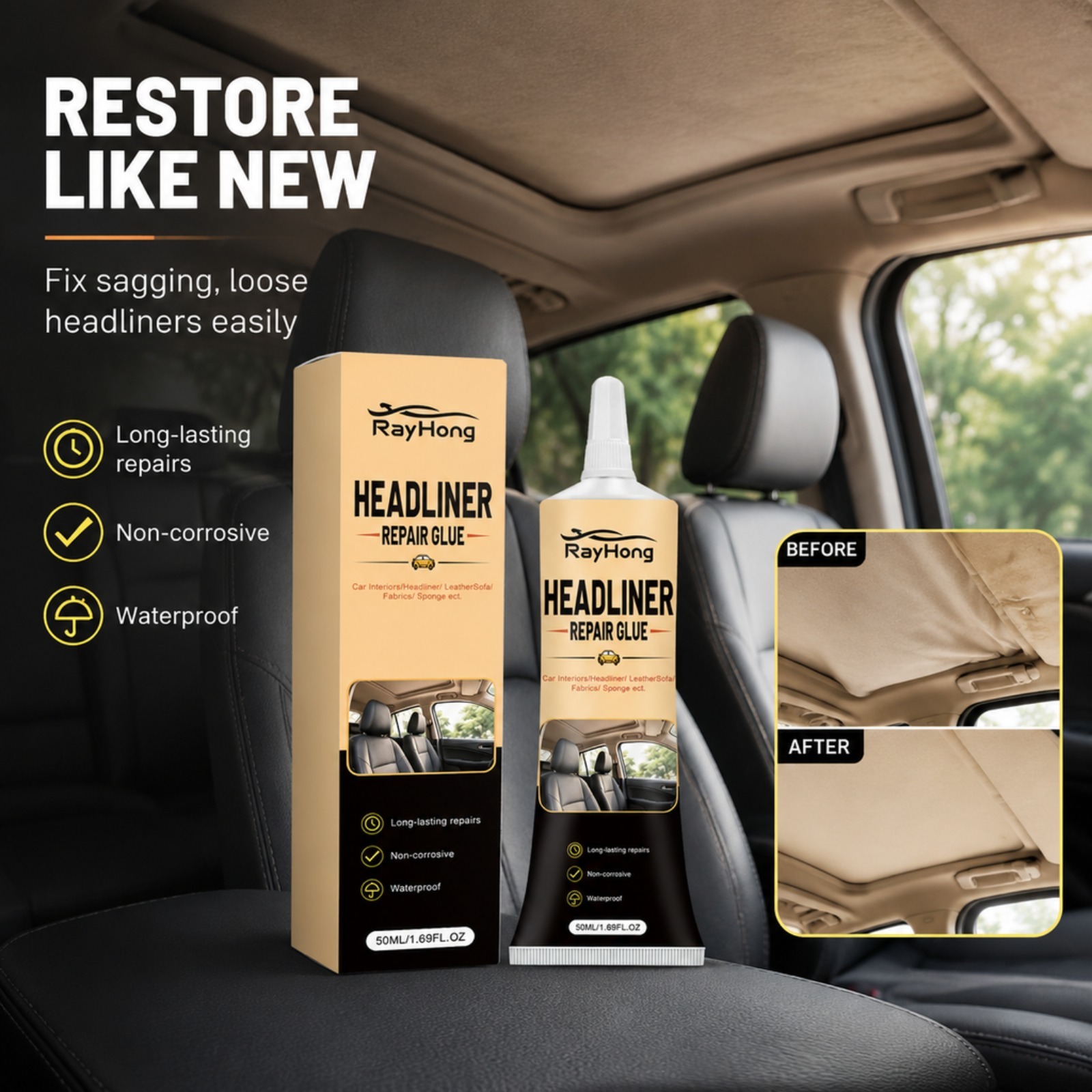 غراء إصلاح بطانة السقف، لاصق م - مراجعة Fabric Glue Bond وسعره