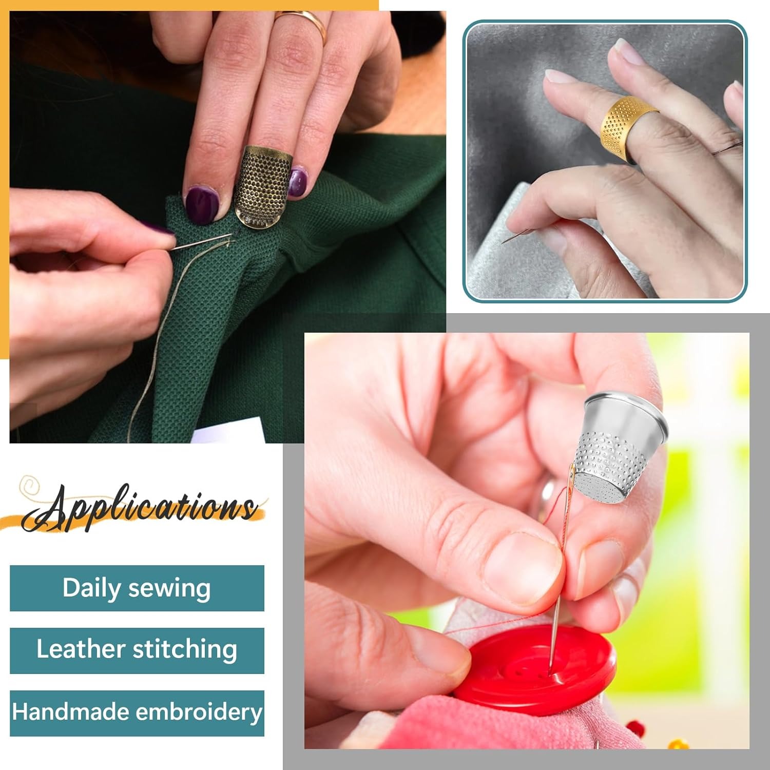 واقيات الأصابع للخياطة، حلقات  - مراجعة Sewing Thimble Metal وسعره
