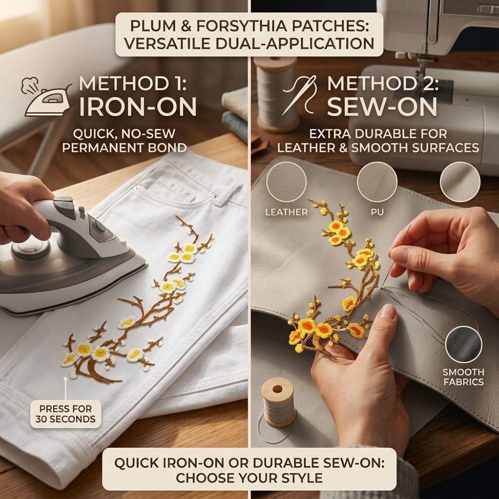 رقع زهر الكرز القابلة للصق بال - مراجعة Textile For Sewing وسعره
