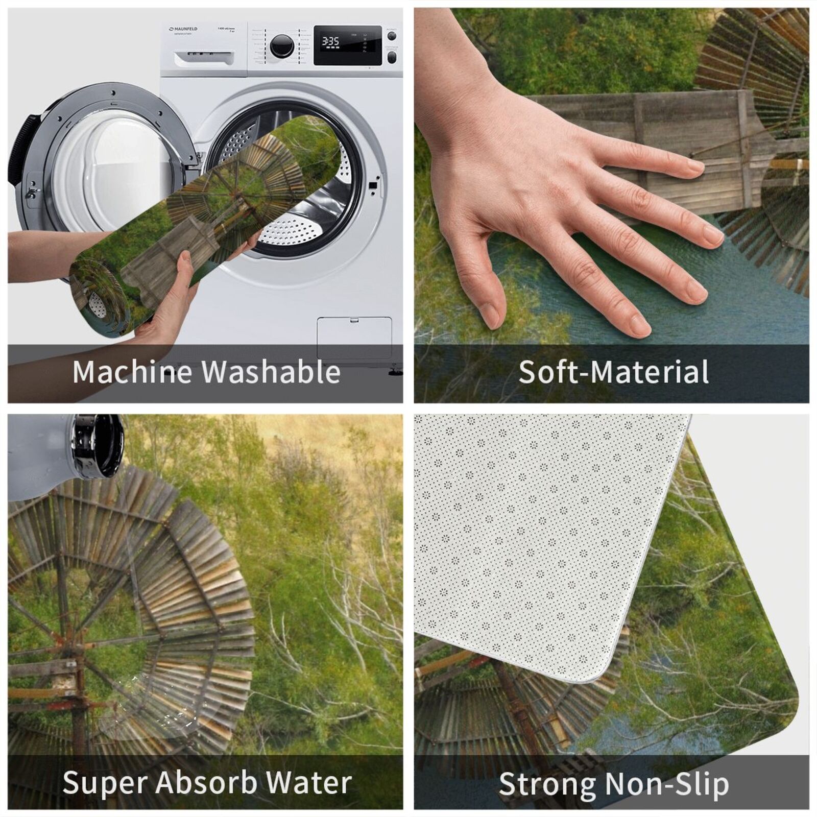 سجادة طاحونة هوائية خشبية، وسا - مراجعة Century Textile & Sewing Supply Photos وسعره