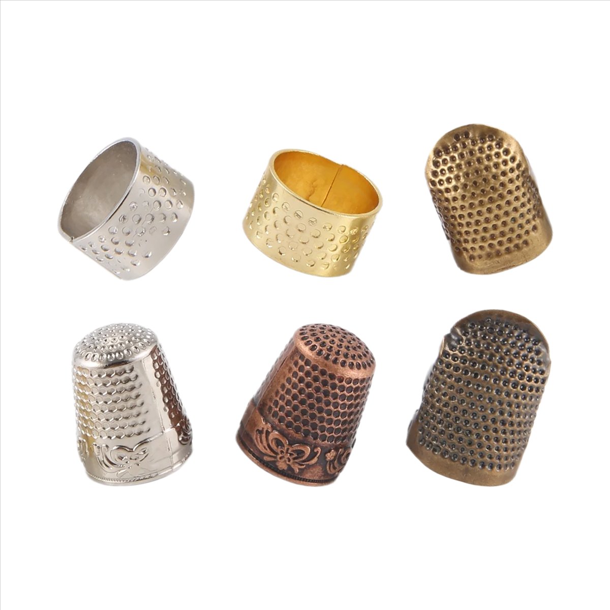 مجموعة من 6 قطع واقيات أصابع ل - مراجعة Sewing Thimble Metal وسعره