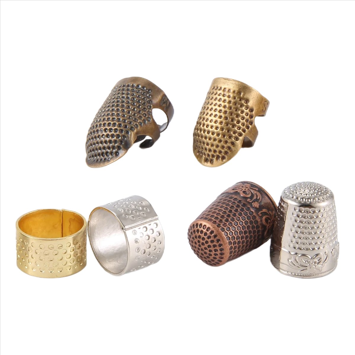 مجموعة من 6 قطع واقيات أصابع ل - مراجعة Sewing Thimble Metal وسعره