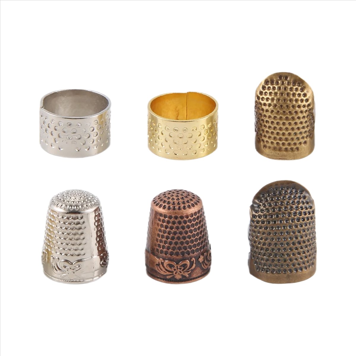مجموعة من 6 قطع واقيات أصابع ل - مراجعة Sewing Thimble Metal وسعره