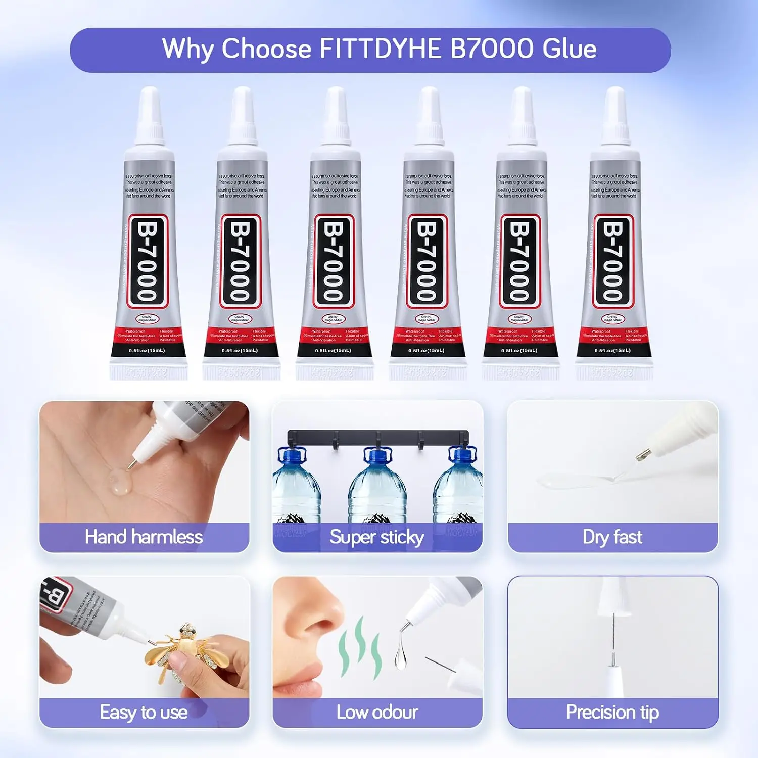 ICUTE-FITTDYHE 6 قطع من غراء ا - مراجعة Fabric Glue Bond وسعره