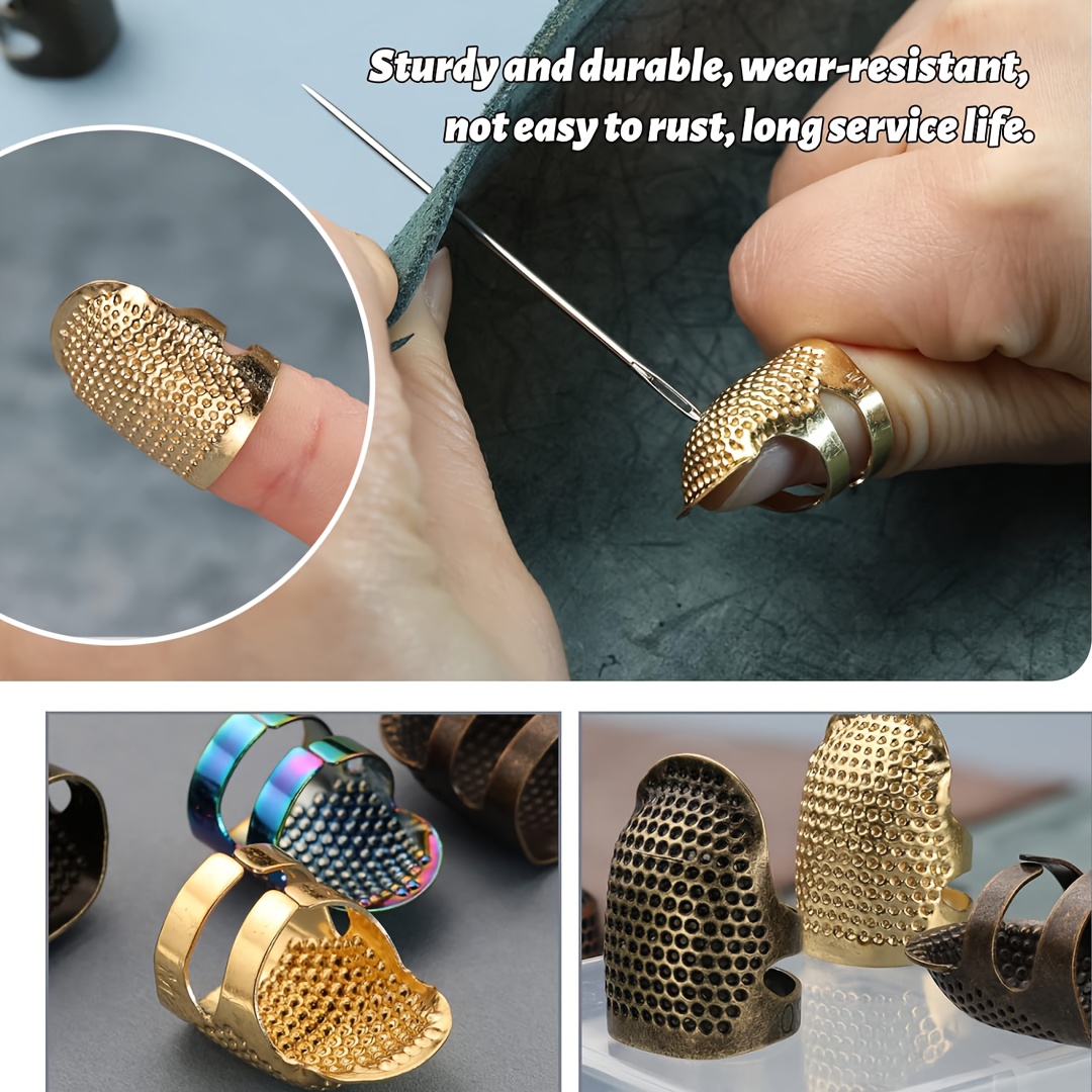 4 قطع واقيات أصابع للخياطة، وا - مراجعة Sewing Thimble Metal وسعره